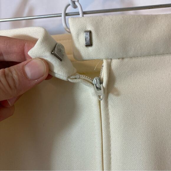 NWT Vintage Country Suburbans Ivory White Knee Length A-Line Back Slit Skirt - Picture 11 of 16